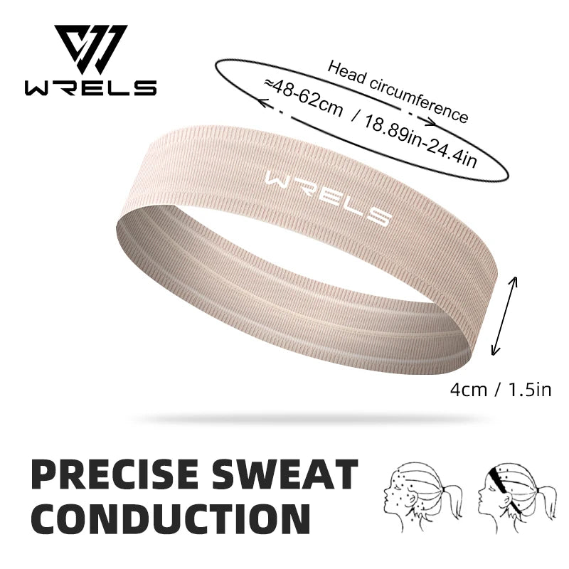 WRELS Sports Sweatband  Breathable Sweat Absorbent Headband Elastic Sweat Hair Band Soft Outdoor Sport Yoga Gym Fitness Headband