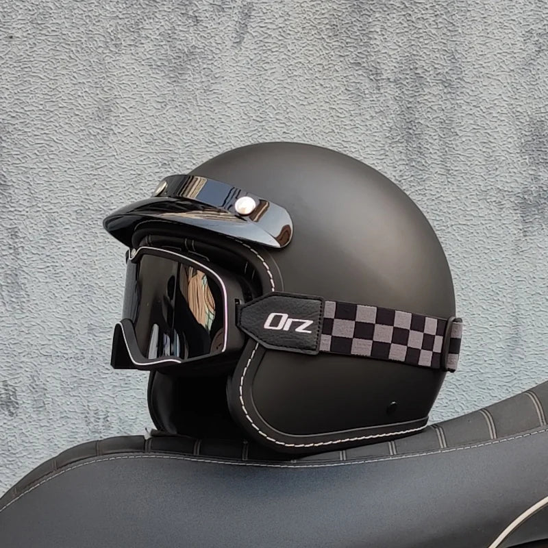 ORZ High-Quality Motorcycle Retro Helmet 3/4 Semi Covered Helmet Couple Scooter Cascos Para Moto Capacetes De Moto