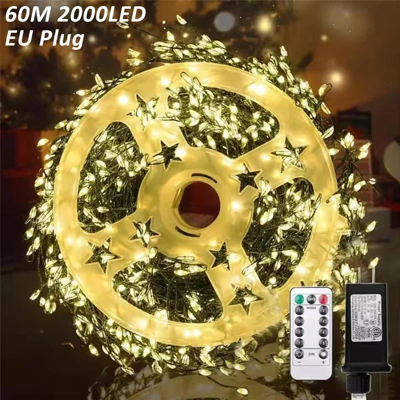 Firecracker LED String Lights with Remote Control EU plug Christmas String Lights for Christmas Tree Garden Outdoor Lighting