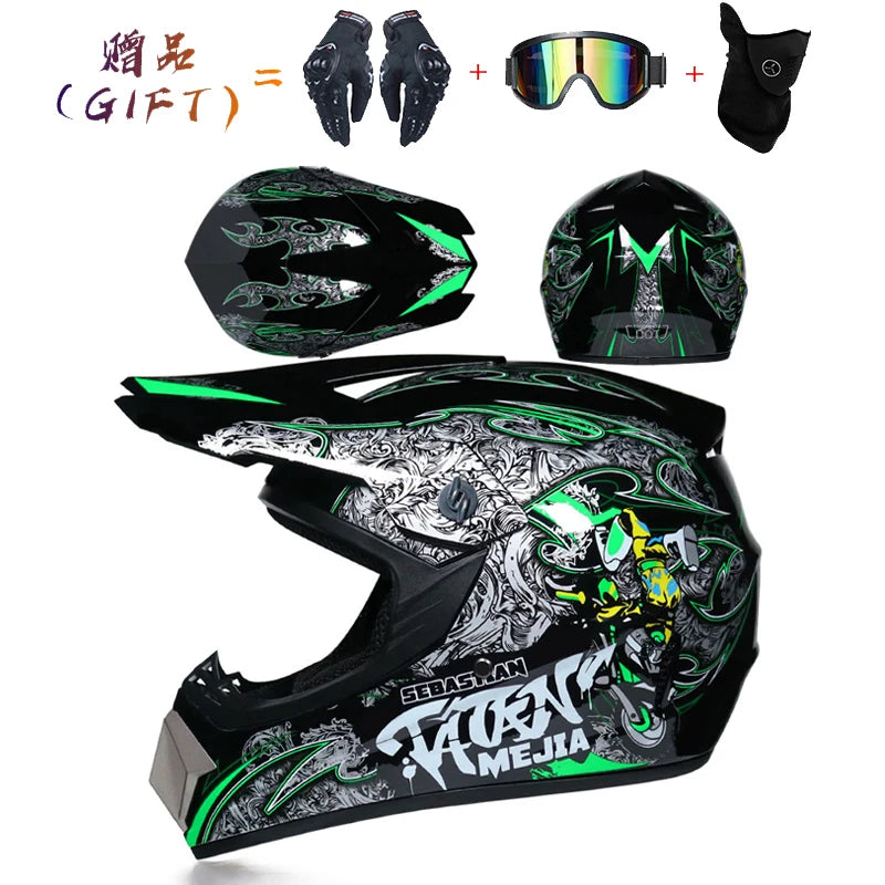 Send 3 pieces gift motorcycle helmet children off-road helmet bike downhill AM DH cross helmet capacete motocross casco
