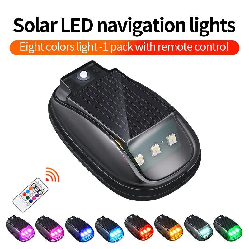 1-4Pcs Solar Powered Car Running Warning Lamp RGB Remote Roof Dome Decor Light No Punch Signal Lamp for Car Truck SUV Motorcycle