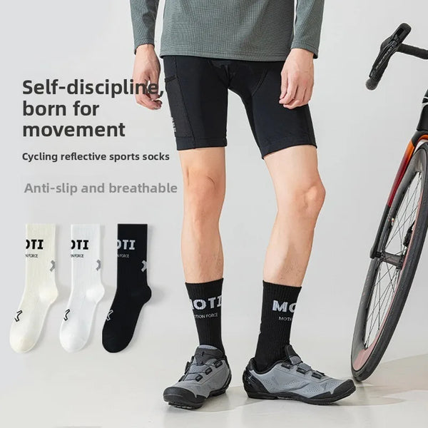 WRELS 1/2/3 Pairs Cycling Socks Fast‑Dry Compression Socks Men Women Arch Support Breathable Bike Riding Running Sports Socks