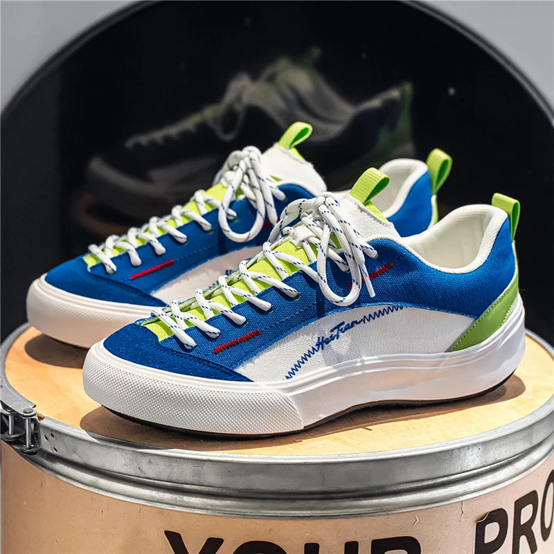 Men Sports Shoes Spring New Flat Bottomed Non Slip Walking Shoes Comfort Versatile Lace Up Breathe Outdoor Fashion Casual Shoes
