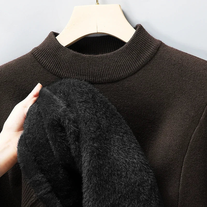 2026 Men's Solid Color Half Turtleneck Knitwear Sweater Mock Neck Pullover Casual Autumn Winter Sweatshirt Brand Mens Clothing
