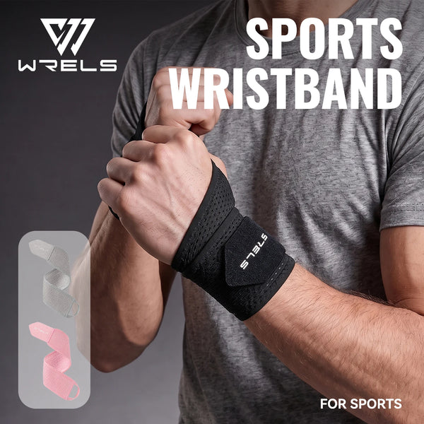 WRELS 1/2 Pcs Sports Wrist Brace Breathable Compression Strap Elastic Adjustable Tennis Basketball Carpal Support Wristband