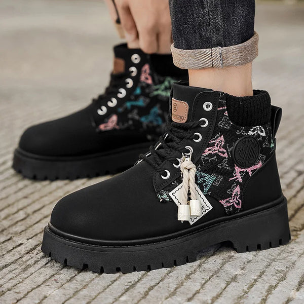 Men's Boots Four Season Classic Big Head Casual Boots Soft Sole Non-Slip Breathable Joker High-Top Outdoor Comfort Tooling Boots