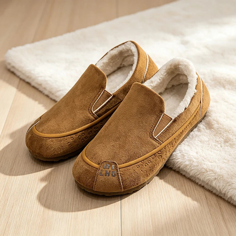 Men's Light thicken Casual cotton shoes winter warm plush Soft-sole Non slip Comfort Fashion Outdoor Walking Sports running shoe