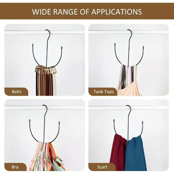 2pcs Durable Stainless Steel Clothes Hook,Multi-functional Hat Rack,Baseball Cap,Space-saving,Easy Install for Wardrobes & Doors