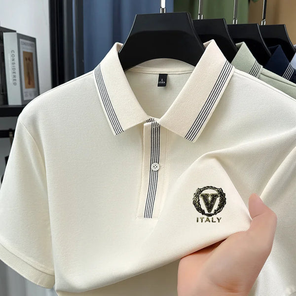 Original Design Hot Man Short-Sleeved Polo Shirt Lapel Button Letter Print Golf T-Shirt Summer New Business Fashion MensClothing