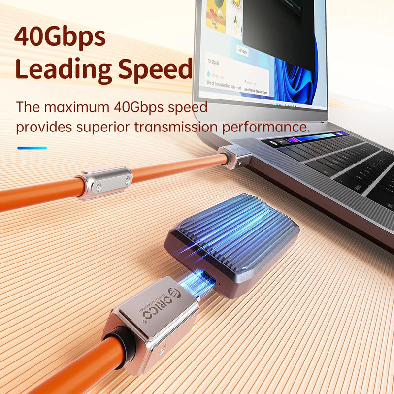 ORICO USB4 Cable, 240W Fast Charging, 40Gbps Speed, 8K 60Hz, for iPhone Mac Laptop