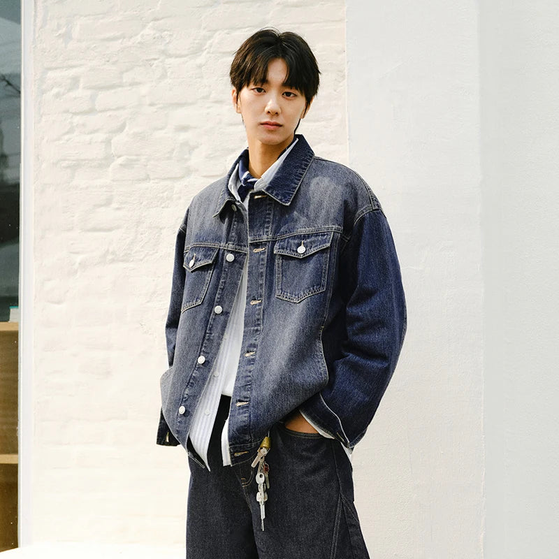 Semir Retro Jacket Unisex 2026 Spring Denim Loose Lapel Casual Versatile Fashion Comfortable Daily Wear Outerwear