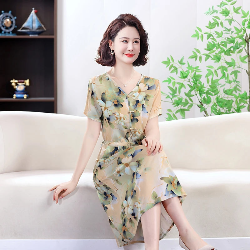 រ៉ូបរដូវក្តៅសម្រាប់នារី Vintage Bodycon រ៉ូប Office Lady Floral Midi រ៉ូប Elegant Casual Night Party Vestidos