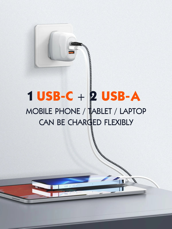 ឆ្នាំងសាក GaN USB C ទំហំ 65W LDNIO ប្រភេទ C ឆ្នាំងសាក USB PD QC PPS សាកថ្មលឿនសម្រាប់កុំព្យូទ័រយួរដៃ Macbook iPad ថេប្លេត