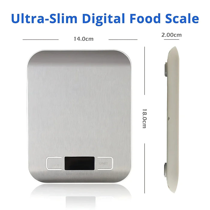 5/10KG Kitchen Scale Stainless Steel Portable Food Scale LCD Electronic Scales Jewelry Baking Weight Digital Scale 0.1g