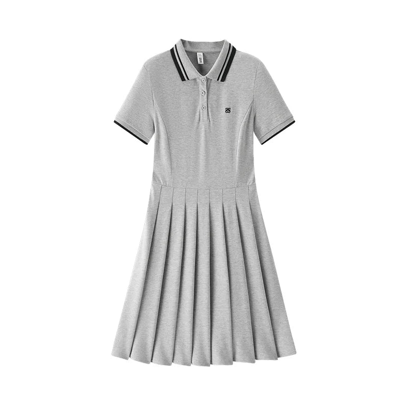Semir Women Dress Color 2026 Block Polo Collar Letter Print Urban Casual Everyday Style Soft Comfortable Daily Wear Trendy
