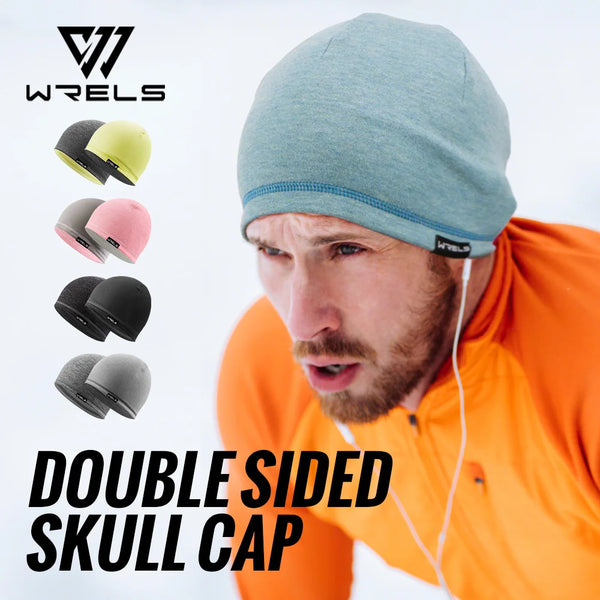 WRELS Winter Warm Skull Cap Soft Fleece Beanie Hat Double Sided Reversible Windproof Hat Multifunctional Lightweight Beanies Hat