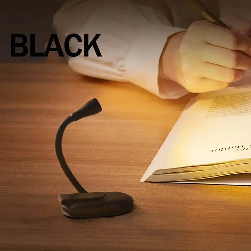 LED Mini Book Light Portable Clip Night Lights USB Charging Dimmable Clip 360° Flip Eye Protect Book Lamps for Bedroom Camping