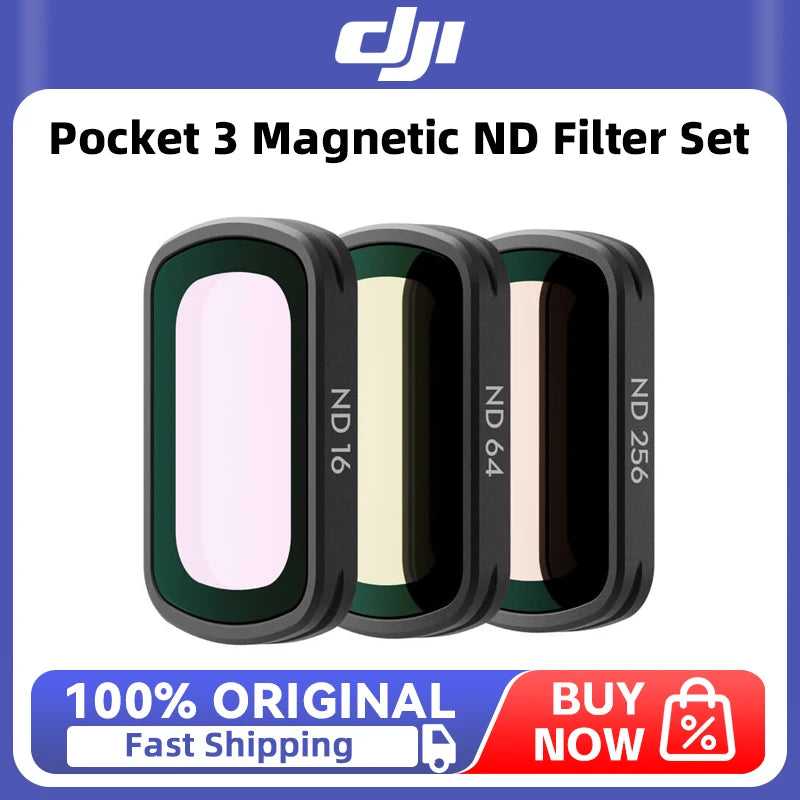 DJI Osmo Pocket 3 Magnetic ND Filter Set ND16, ND64, and ND256 for DJI Osmo Pocket 4