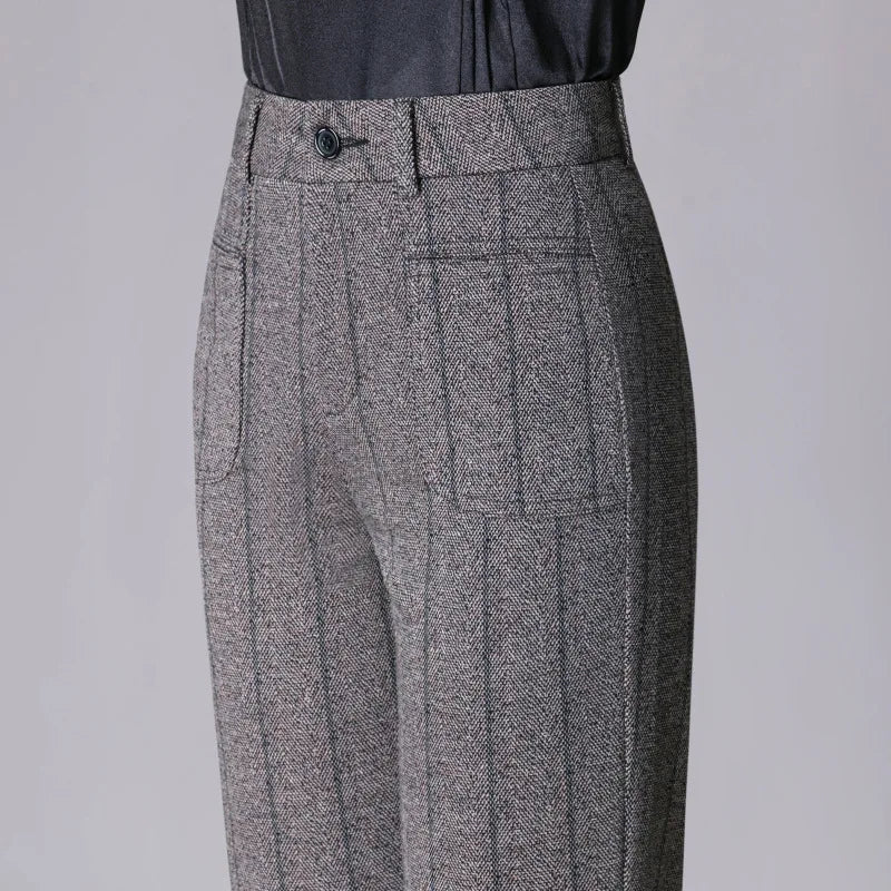 2026 New Collection Women's Mid-Stretch Trousers Commuter-Style Casual Pants for Girls Asian Sizes M-7XL