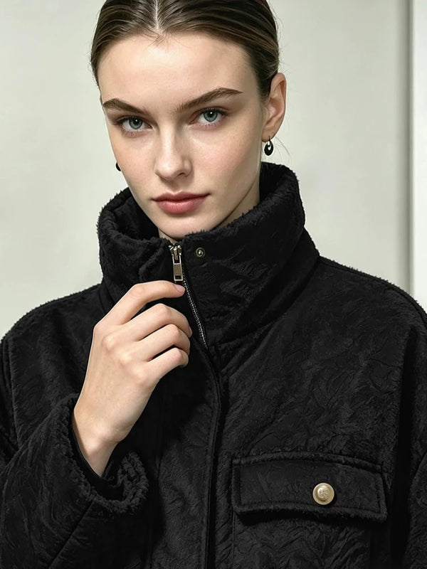 Amii Short Down Jacket Stand Collar Loose Fit Lightweight Duck Down Casual Commuter Minimalist Winter Women Jackets 12654026