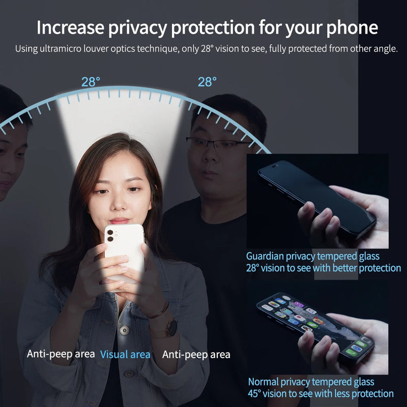 For iPhone 15 Pro Max Screen Protector NILLKIN Anti Peeping Glass Privacy Protection Tempered Glass For iPhone 15 /15 Pro