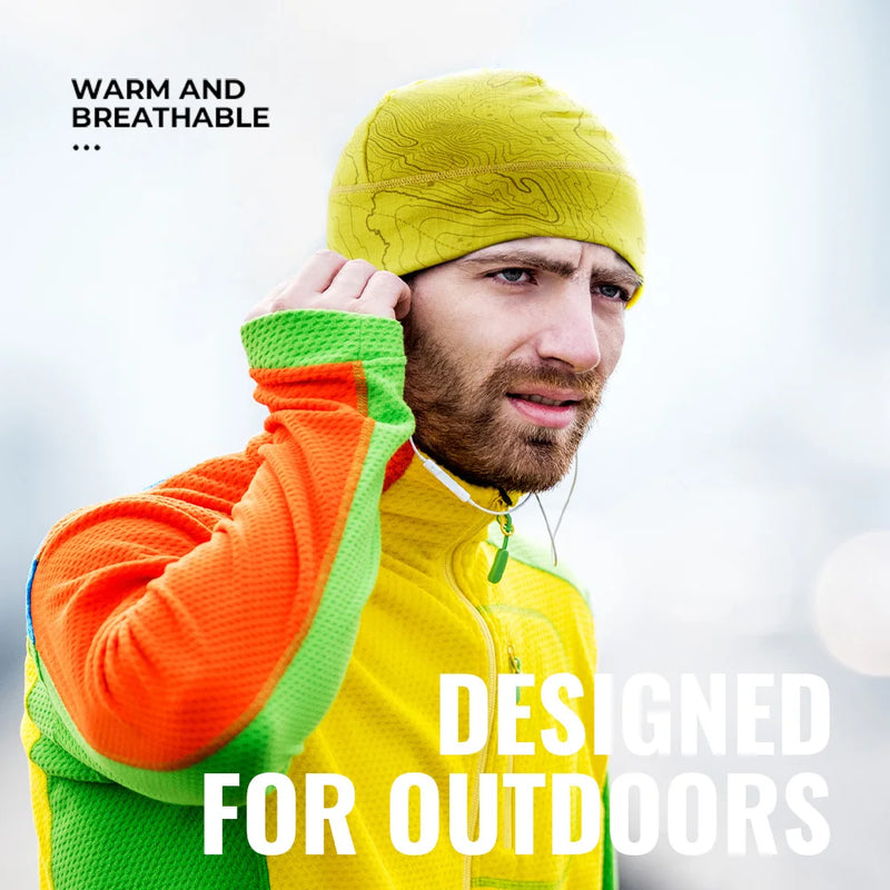 WRELS Unisex Winter Warm Fleece Beanie Hat Thick Lightweight Windproof Breathable For Running Skiing Cycling Soft Sports Hat
