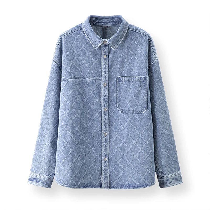 Semir Men Shirt 2026 Spring Long Sleeve Loose Fit Lapel Collar Gradient Print Washed Chest Pocket Casual Style Daily Wear Top