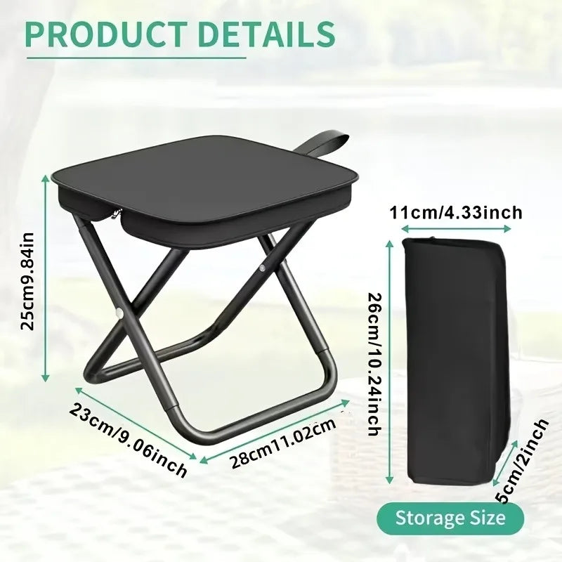 1pc Heavy Duty Foldable Stool Holds 120kg Anti-Collapse Carbon Steel Oxford Seat Camping Fishing Beach Hiking,camping stool