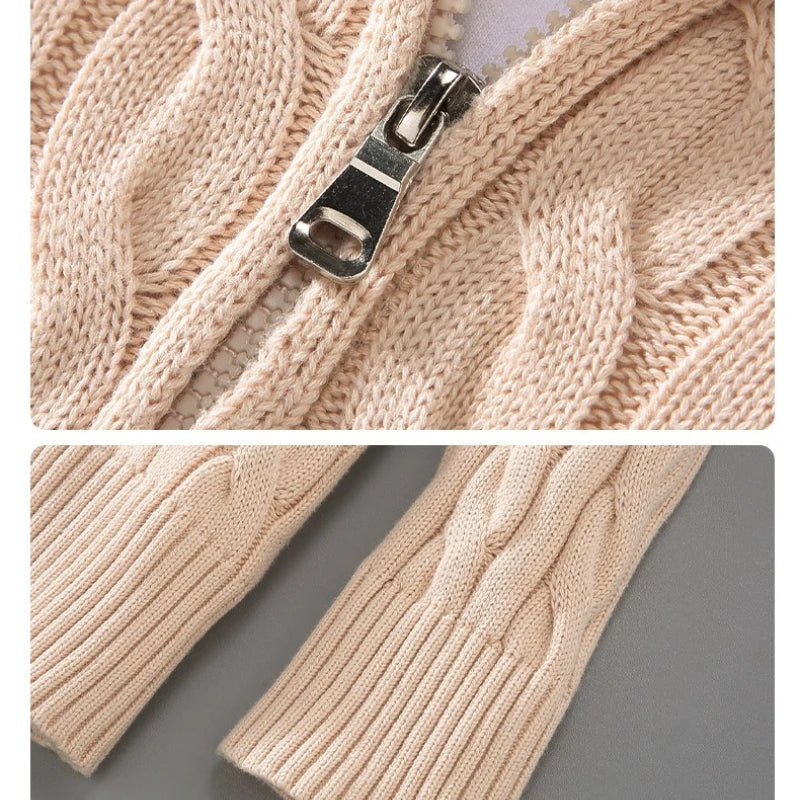 Men's Cable Knit Half Zip Sweater Fall Winter Warm High Neck Pullover 100% Cotton Stretch Knitwear