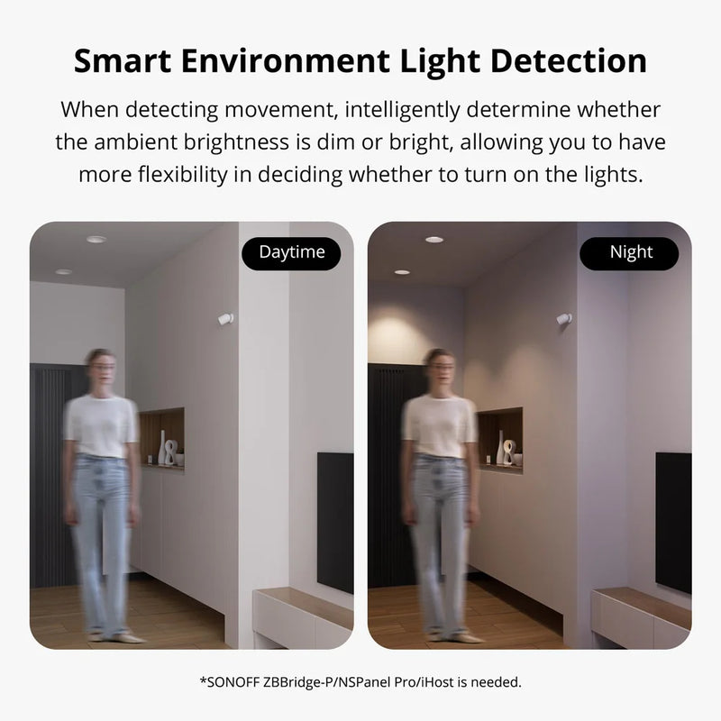 SONOFF SNZB-03P Zigbee Motion Sensor Light Detection Home Security Local Smart Scene Linkage via eWeLink APP Alexa Google