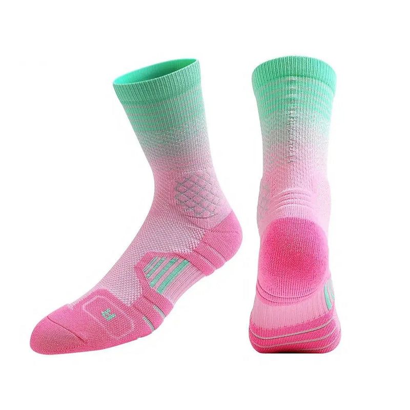 WRELS 1/2/3 Pairs Basketball Socks Cushioned Compression Crew Athletic Socks Arch Support Moisture Wicking Running Sports Socks