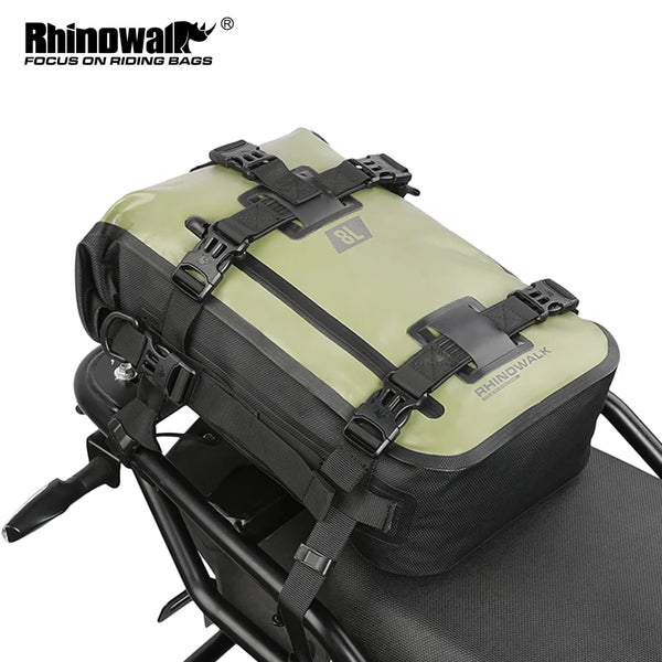 កាបូបដាក់កន្ទុយម៉ូតូ Rhinowalk កាបូបស្ពាយក្រោយសម្រាប់ជិះកង់ ធន់នឹងទឹក ១០០% ទំហំ ៨លីត្រ/១៥លីត្រ/៣០លីត្រ សម្រាប់ជិះចម្ងាយឆ្ងាយ ១ ដុំ