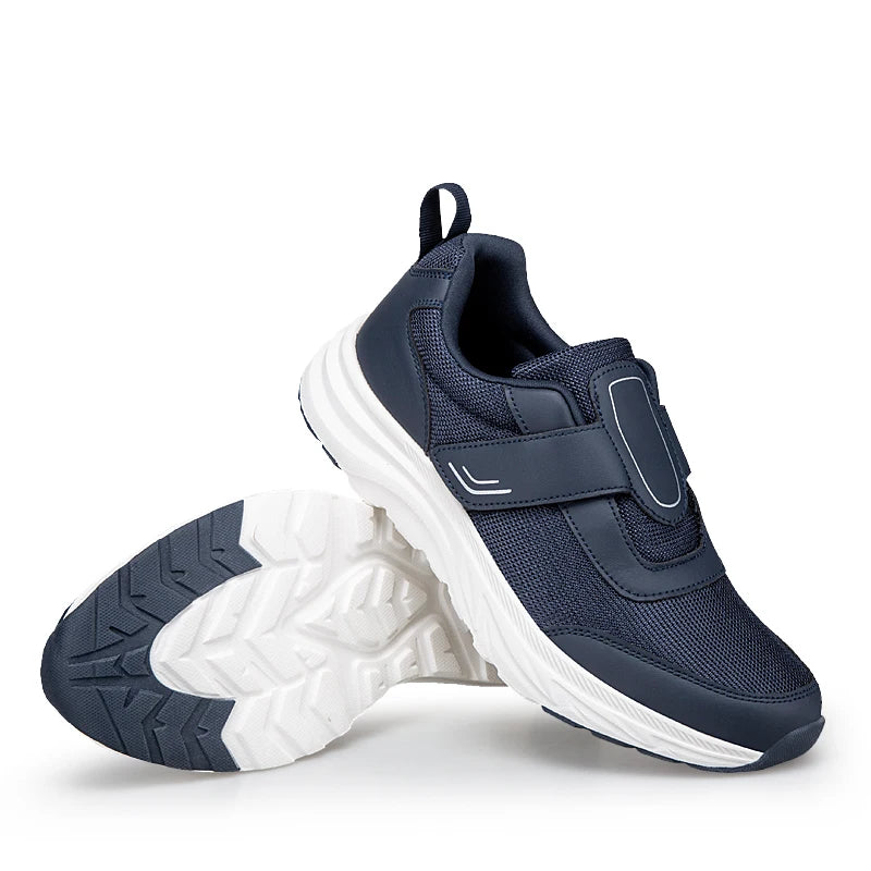 Men's Adjustable Easy Top Wings Diabetic Shoes Sporty Walking Sneakers for Elderly Soft Comfort Hook & Loop Open Shoes Sports
