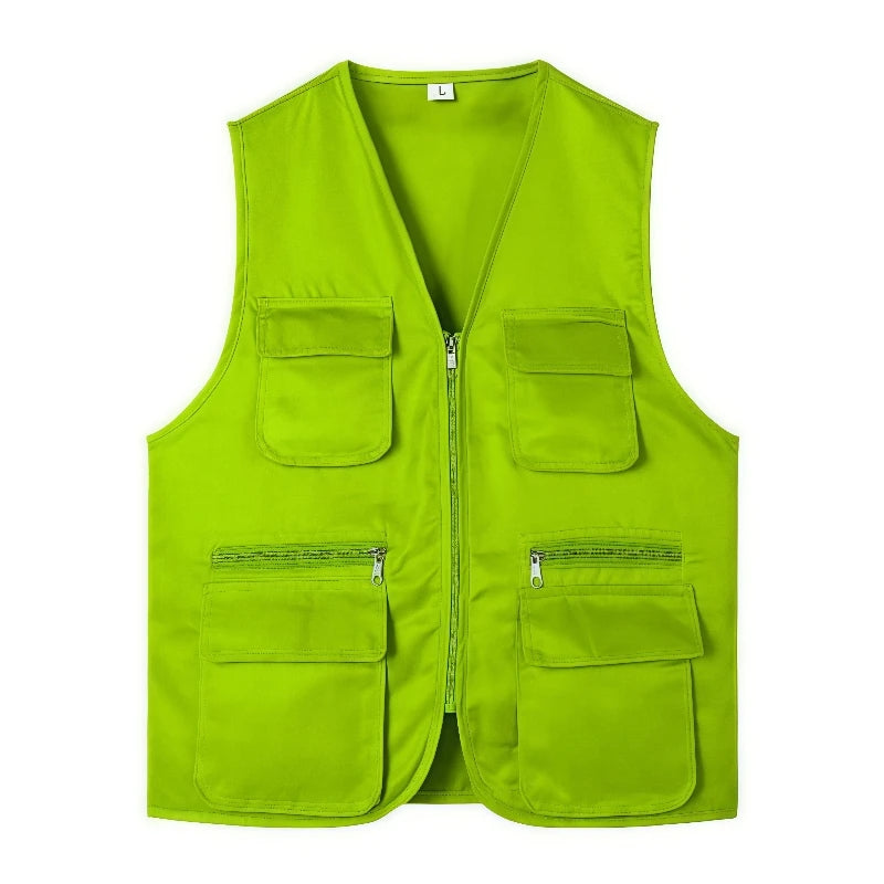 2026 Popular Summer Fishing Vest Multi-Pocket Work and Leisure All-Match High-End Custom Logo Printed Brand Text