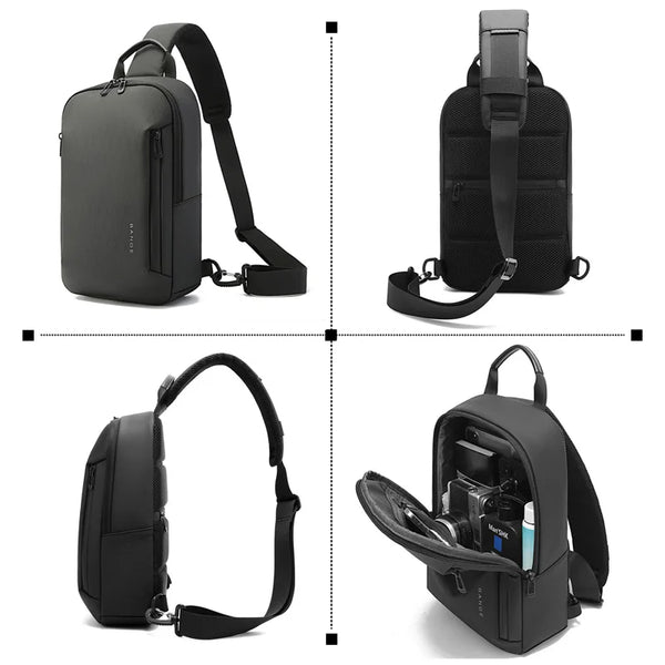 BANGE Business Lightweight Crossbody Bag for Men Portable Shoulder Messenger Bags Male Waterproof Travel Short Trip Chest Bag
