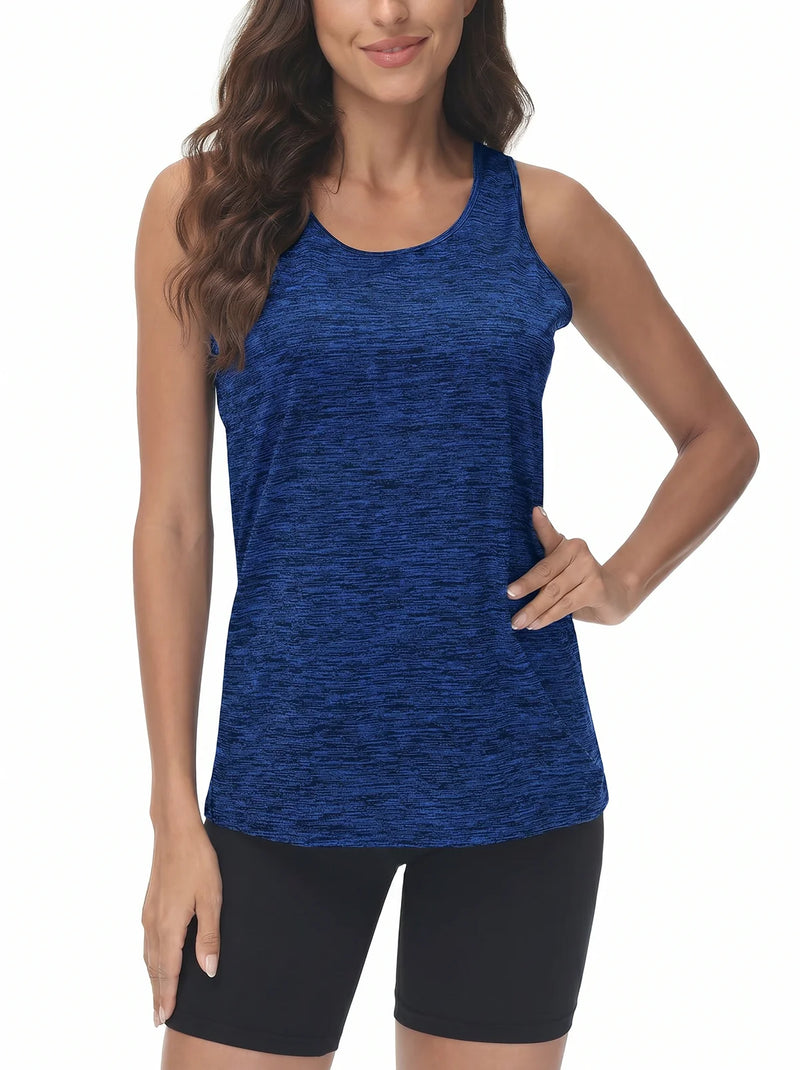 TACVASEN Gym Tops Women Sport Sleeveless T-Shirt Athletic Workout Vest Lightweight Yoga Tee Shirt Summer Breathable Tank Tops