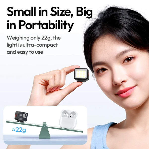 ភ្លើងវីដេអូ Ulanzi DG01 Mini Cube Light 5600K សម្រាប់កាមេរ៉ា Canon Sony Nikon DSLR Tripod ជាមួយ Cold Shoe Magnet Mount សម្រាប់ Vlog Live