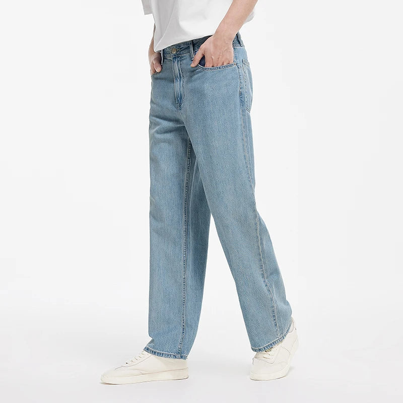 Semir Men Jeans Washed 2026 Retro Loose Fit Straight Cotton Urban Casual Everyday Style Soft Comfortable Daily Wear Trendy
