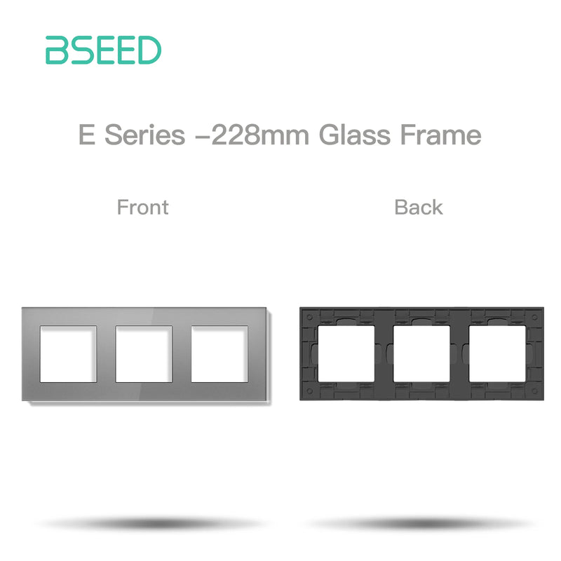 BSEED 1/2Gang Wall Light Switch With LED 65W EU Socket Module Part ST TV Internet Socket Part Glass Frame Free Comnbination