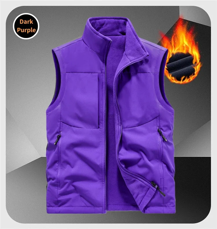 Multi-pocket outdoor suit vest coat custom logo10 Colors Casual vest winter warm sleeveless vest jacket 2025 Autumn/Winter