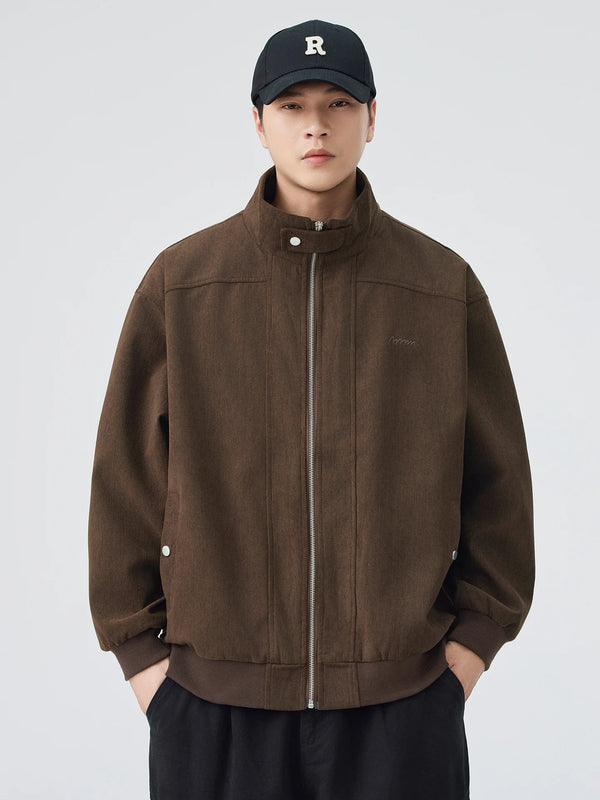 DUKEEN Maillard Style Men's Corduroy Stand-Collar Jacket Autumn and Winter Thick Warm Vintage Workwear Coats Men's Clothing