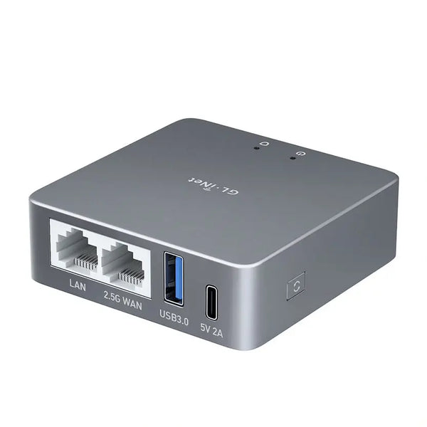 GL-iNET (Brume 2) GL-MT2500/MT2500A ច្រកទ្វារសុវត្ថិភាព VPN ខ្នាតតូចសម្រាប់ការិយាល័យនៅផ្ទះ និងការងារពីចម្ងាយ សុវត្ថិភាពអ៊ីនធឺណិត WAN 2.5G