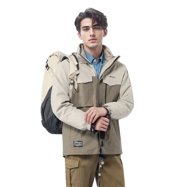 HUMTTO Outdoor Down Windbreaker Coats Warm Camping Hiking Jackets Autumn Winter Men's Jacket Waterproof Sports Hunting Jacket