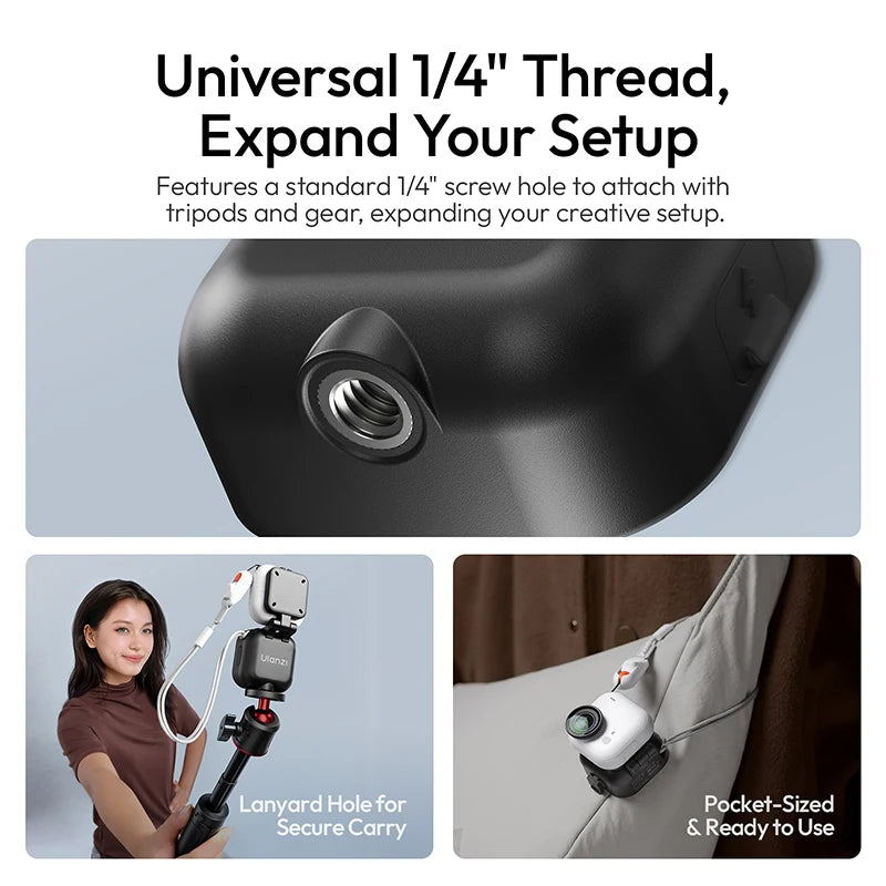 ភ្លើង LED ថត Selfie ម៉ាញេទិកខ្នាតតូច Ulanzi IN07 សម្រាប់ថតវីដេអូ Go Ultra 5600K ជាមួយវីសបង្វិល 180 ដឺក្រេ 1/4 អ៊ីញ