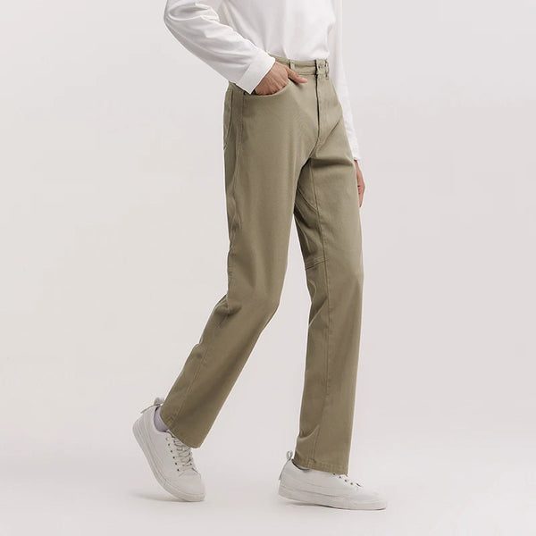 ខោ Semir សម្រាប់បុរស រដូវផ្ការីក ពណ៌សុទ្ធ ងាយស្រួលប្រើ ជើងត្រង់ ម៉ូដសាមញ្ញ ចង្កេះយឺត ខោវែង