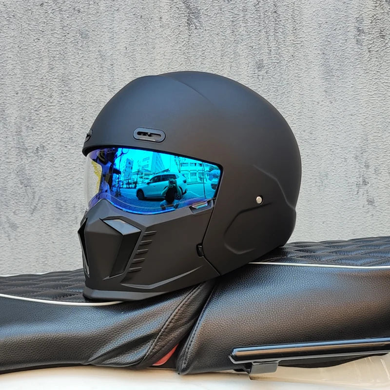 Scorpion Inspired Black Samurai Modular Combination Moto Helmet Full Face Design Men Women Motorbike Safety Protective Gear