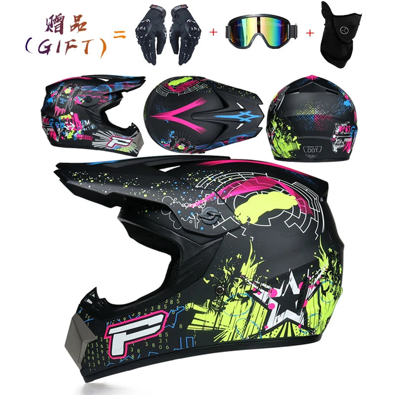 Send 3 pieces gift motorcycle helmet children off-road helmet bike downhill AM DH cross helmet capacete motocross casco