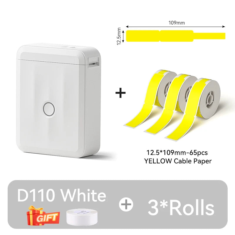 NIIMBOT D110 Thermal Label Printer Mini Portable Self-adhesive Label Maker With Tape for Home Similar to Dymo Labeling Machine