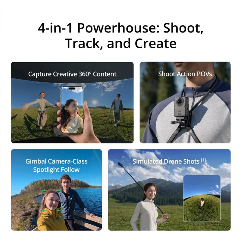 DJI Osmo 360 II New Arrivals 360° Camera 8K/60fps HDR 360° Video 105GB Built-in Storage Lenses With a Replaceable Design
