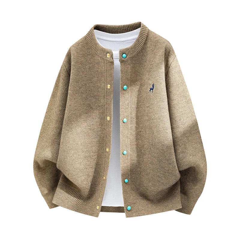Luxury Man Long-Sleeved Knitwear Single-Breasted Exquisite Pattern Embroidery Autumn Winter New Cardigan Leisure Men's Clothing